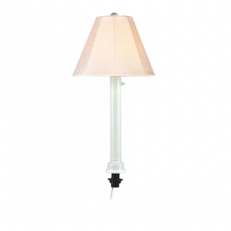 Brilliantbulb Umbrella Table Lamp 20771 with 2 in. white tube body and antique beige linen Sunbrella shade fabric BR2632163